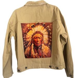 KIG NWT Sample Jacket 100% Cotton Rhinestone Western Statement Piece